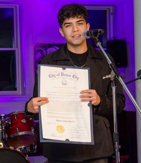 Miguel Angel Garcia being honored by the City of Union City