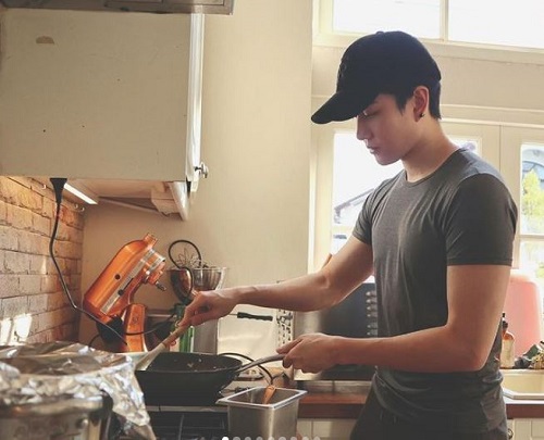 Mike Angelo enjoys cooking food