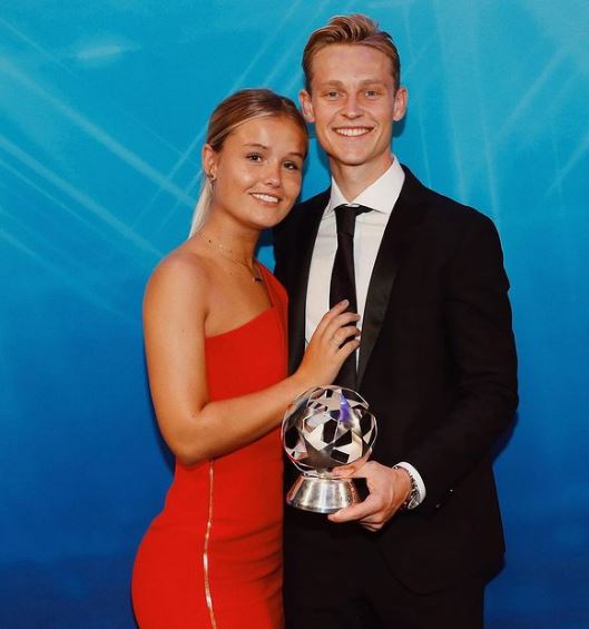 Mikky Kiemeney with her boyfriend Frenkie de Jong