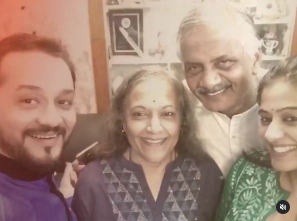 Mustafa Raj with mother-in-law and father-in-law