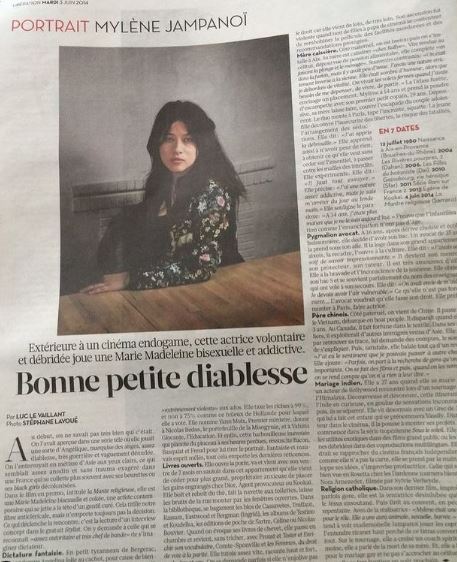 Mylène Jampanoï article appeared in popular newspaper