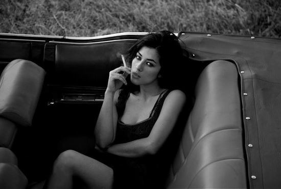 Mylène Jampanoï smokes occasionally