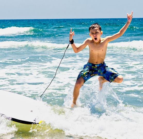 Mystic Inscho loves surfing
