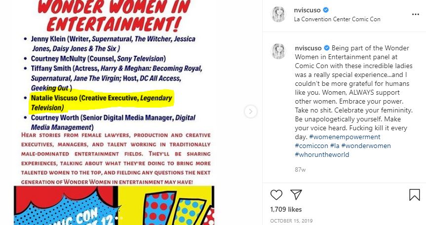 Natalie Viscuso is a part of Wonder Women in Entertainment panel