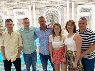 Nathan Webb with his parents and siblings