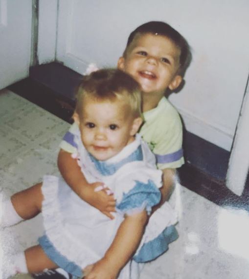 Nightbirde's childhood photo with her brother Mitch Jr. Marczewski