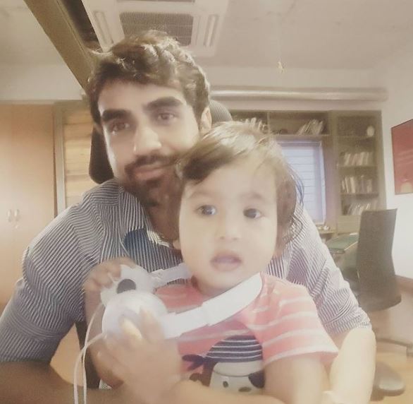 Nikhil Kamath with his nephew