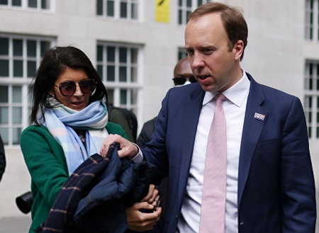 Oliver Tress's wife Gina Coladangelo with Matt Hancock