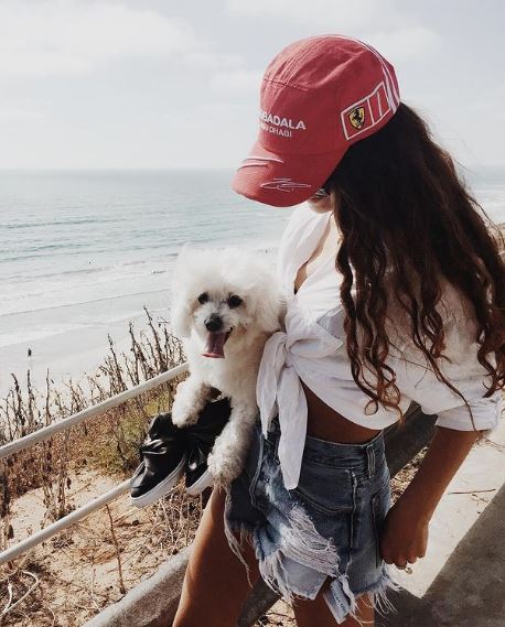 Olivia Rodriguez and her pet dog