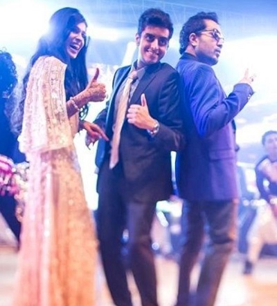Priti Choksi's son Rohan Choksi with his wife and singer Mika Singh