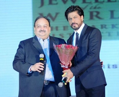 Priti Choksi's spouse Mehul Choksi with Shahrukh Khan