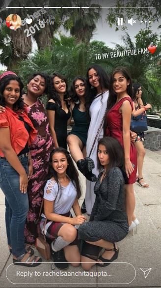 Rachel Saanchita Gupta with her friends