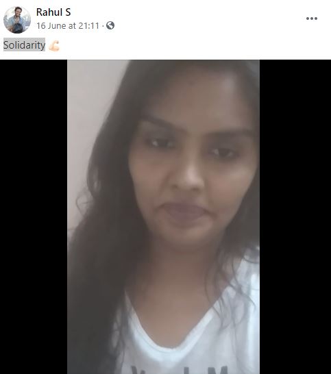 Rahul S support Revathy Sampath