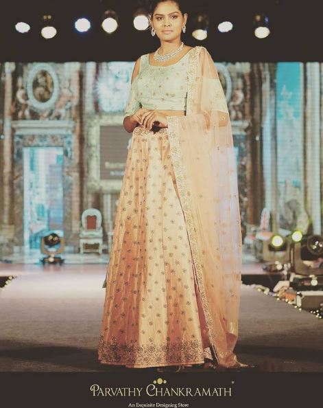 Revathy Sampath modeled for Parvathy Chankramath