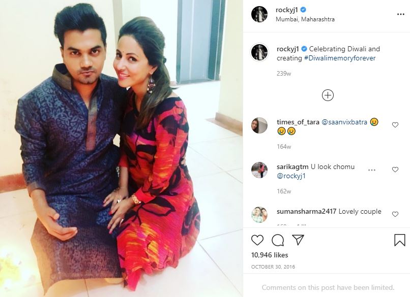 Rocky Jaiswal celebrates Diwali with Hina Khan