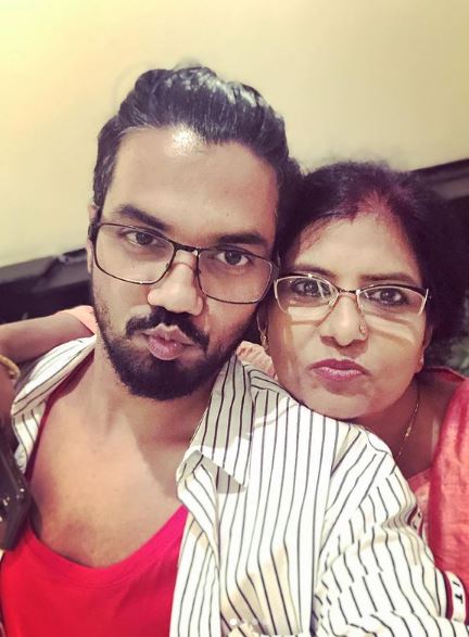 Rocky Jaiswal with his mother