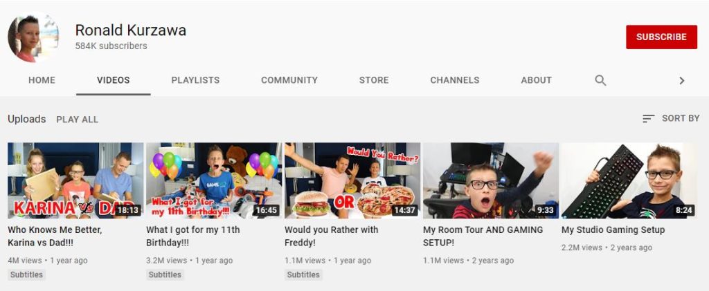Ronald Kurzawa's Youtube channel