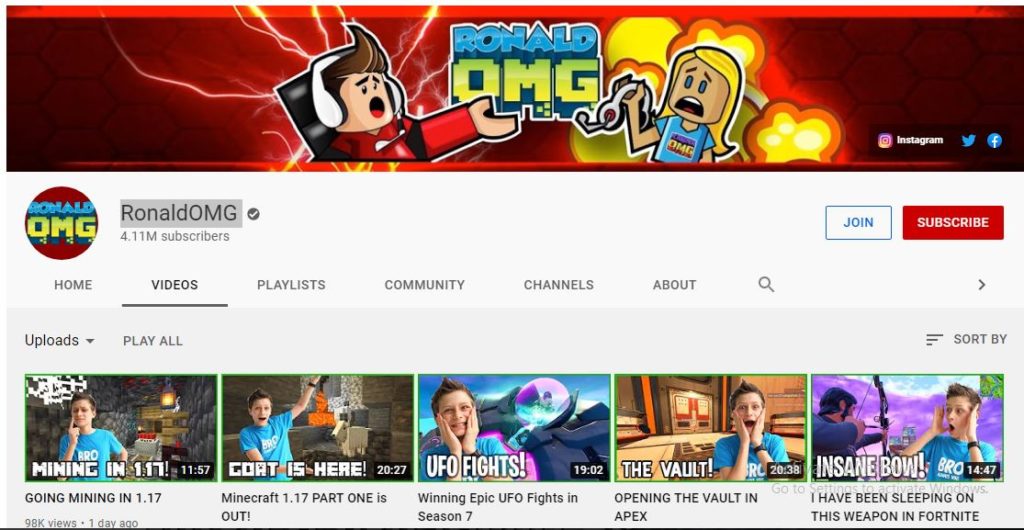 Ronald Kurzawa's gaming Youtube channel
