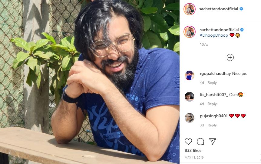 Sachet Tandon's first Instagram post