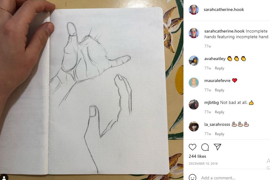 Sarah Catherine Hook loves sketch drawings