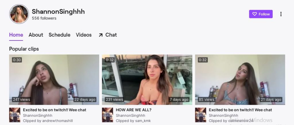 Shannon Singh's Twitch channel