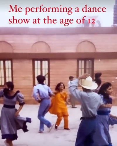 Sonia Naresh performing a dance show at the age of 12