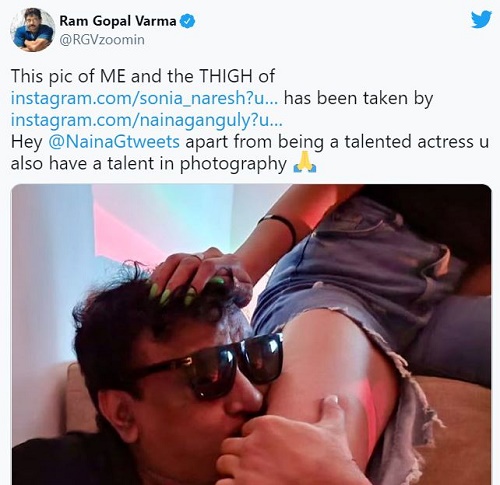 Sonia Naresh went viral on the internet after her picture where Ram Gopal Varma kissing her thigh published online
