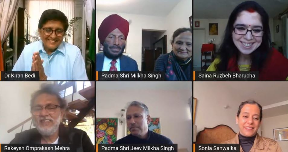 Sonia Sanwalka during live chat with famous personalities