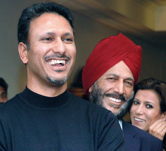 Sonia Sanwalka's father Milkha Singh and brother Jeev Milkha Singh