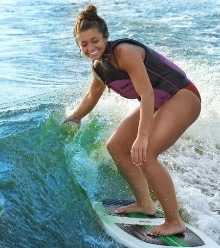 Tabitha Swatosh enjoys surfing