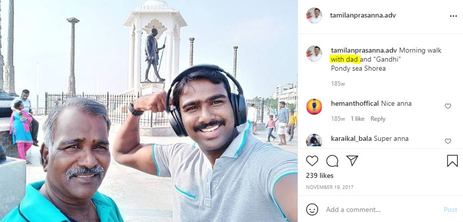 Tamilan Prasanna with his dad
