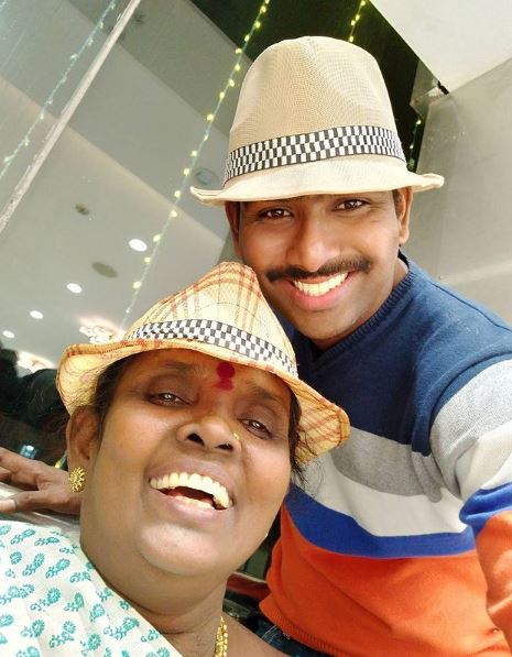 Tamilan Prasanna with his mother