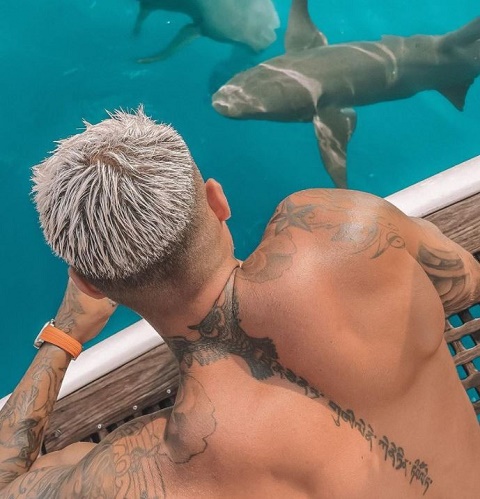 Thibault Garcia back tattoo
