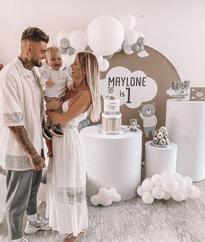 Thibault Garcia celebrating his son's first birthday