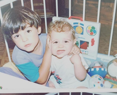 Thibault Garcia childhood picture with his brother Quentin Garcia