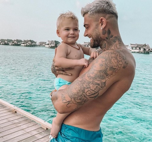 Thibault Garcia photographed with son Maylone Garcia