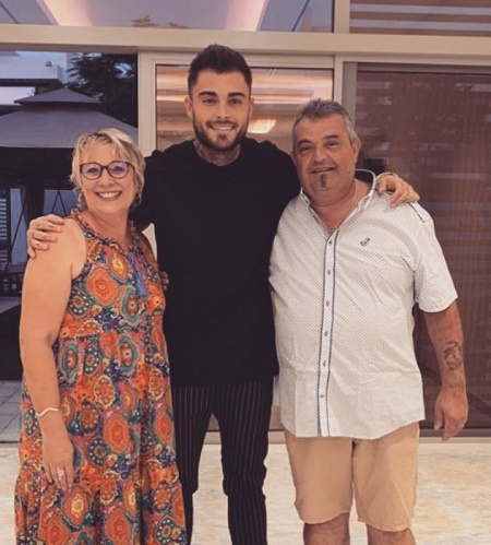 Thibault Garcia with his parents