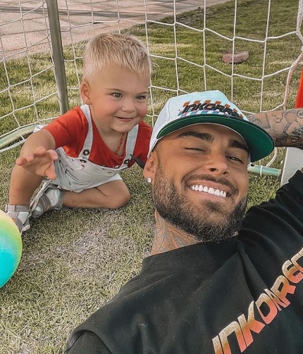Thibault Garcia with son Maylone Garcia