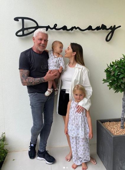 Tia Lineker with her father and nieces
