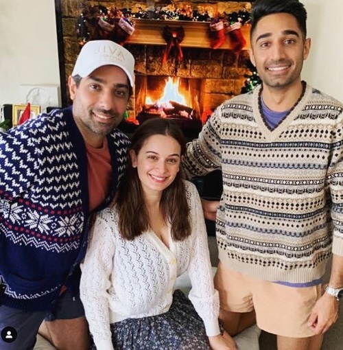 Tushaan with Evelyn Sharma and brother Avit Bhindi