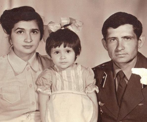 Vera Cherny with her parents