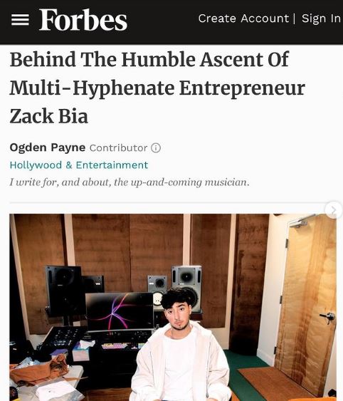 Zack Bia featured on Forbes