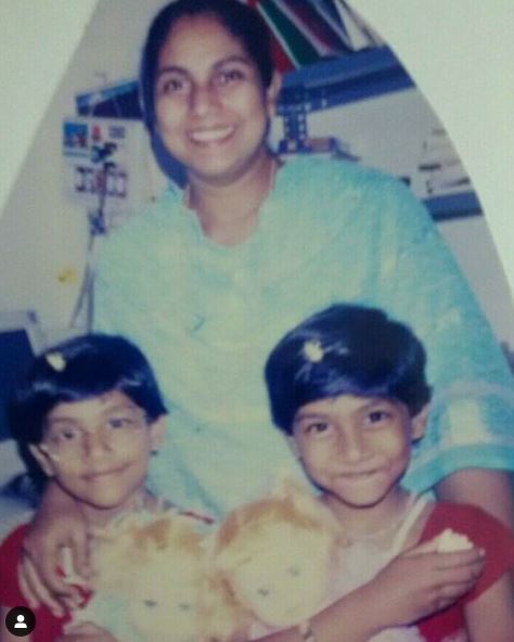 Zarin Shihab with her mother and twin sister