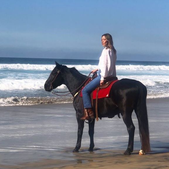 Alana Hadid loves horse riding