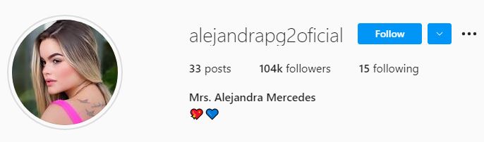 Alejandra Mercedes social media account