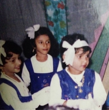 Alya Manasa's childhood picture in her school