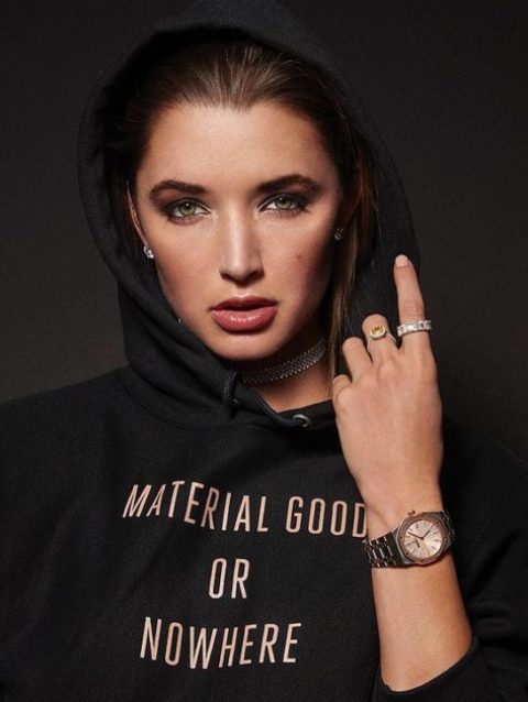 Alyssa Arce posing modeling for Material Good