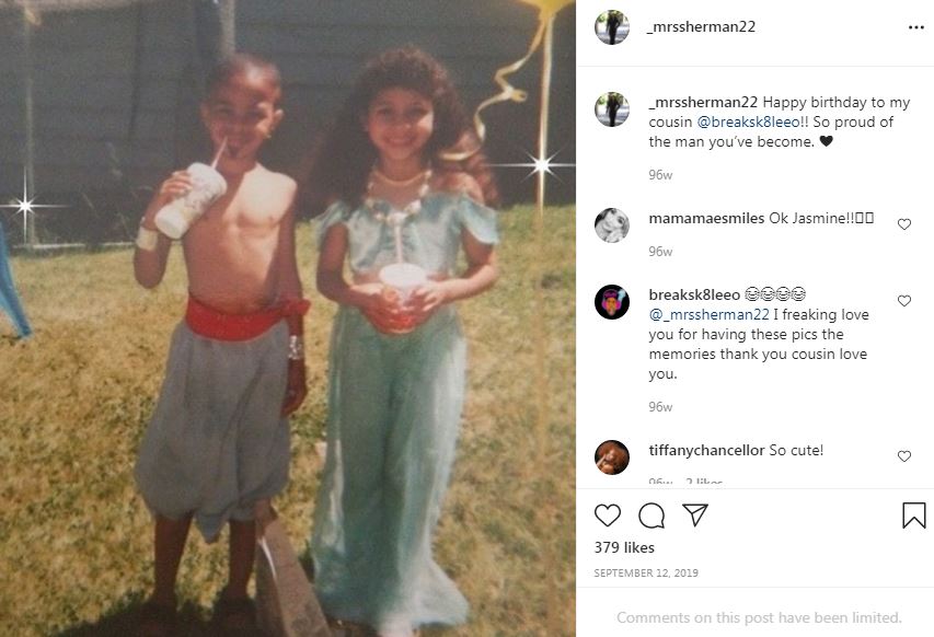 An old photo of Ashley with her cousin brother