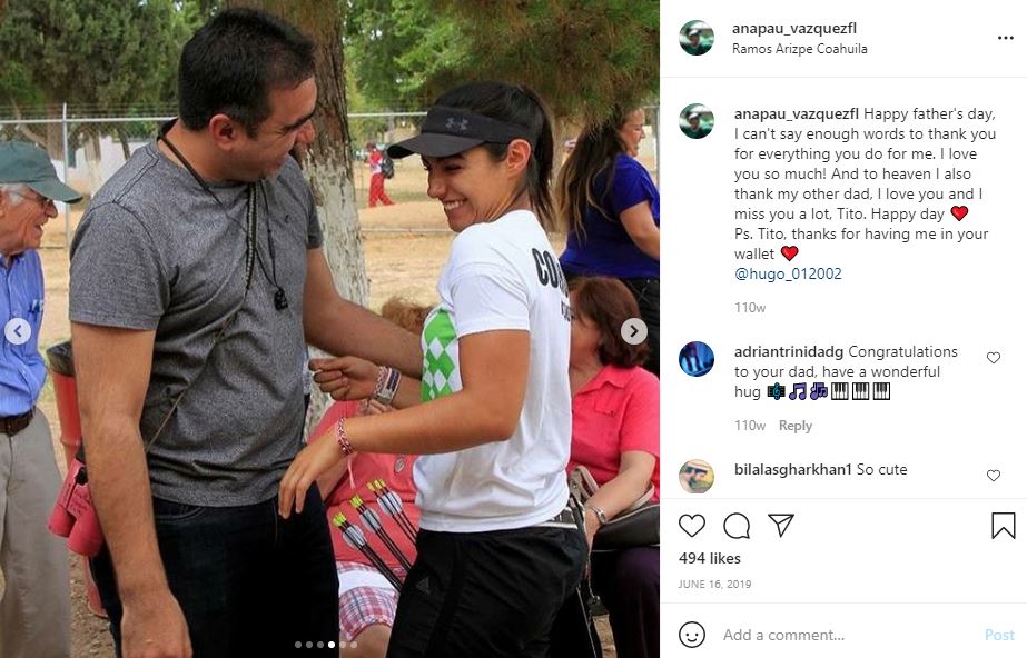 Ana Vazquez with her father