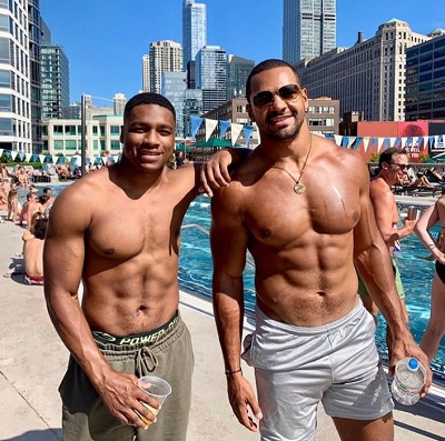 Andrew Spencer with his cousin Clay Harbor